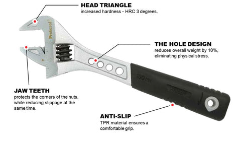 Tiger's Paw™ Adjustable Wrench With Paddle Handle