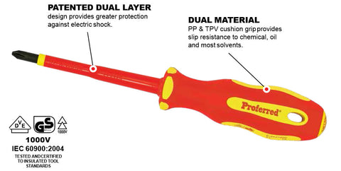 Insulated [1000V] Screwdriver - Phillips & Slotted