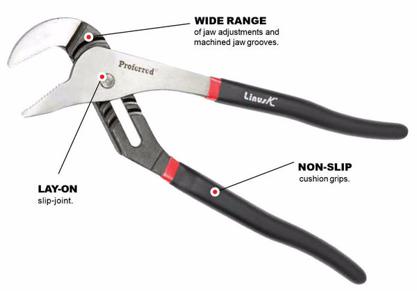 STOPDROP TOOLING SLIP JOINT SMOOTH JAW TONGUE AND GROOVE PLIERS FOR WORKING  AT HEIGHT.
