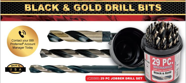BLACK AND GOLD DRILL BITS COMING SOON TO WWW.PROFERRED.TOOLS