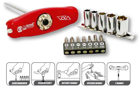 1/4" Drive Tiny Bone 5-In-1 Ratchet Handle